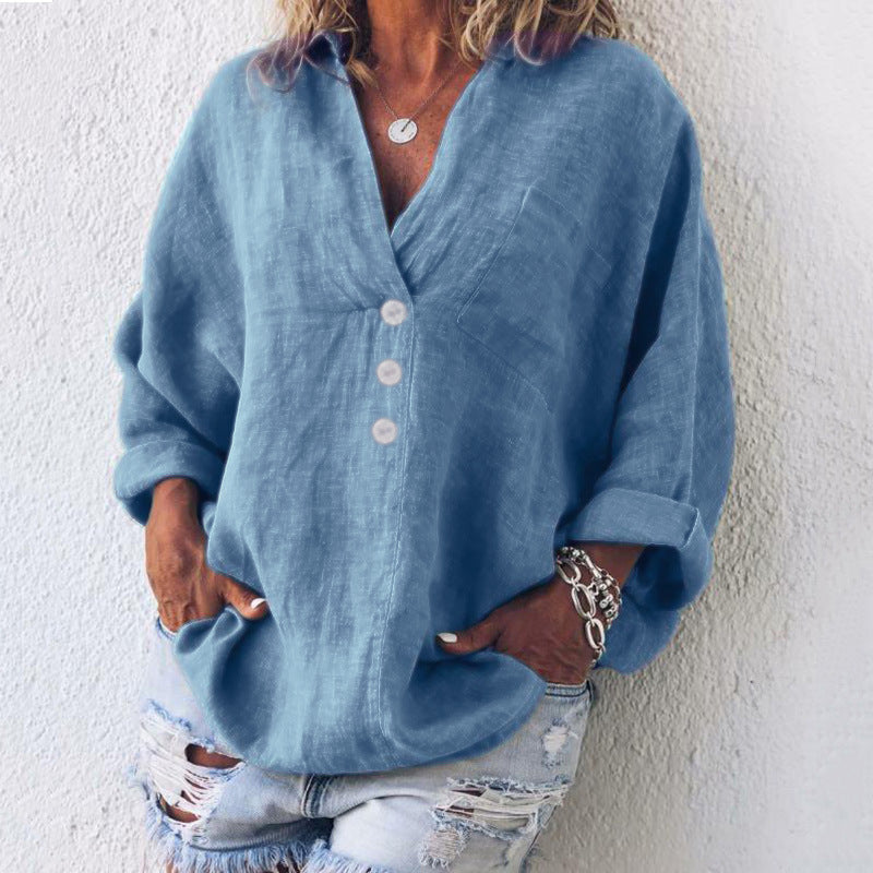 Maeve | Women’s Oversized Pullover with V-Neck Button