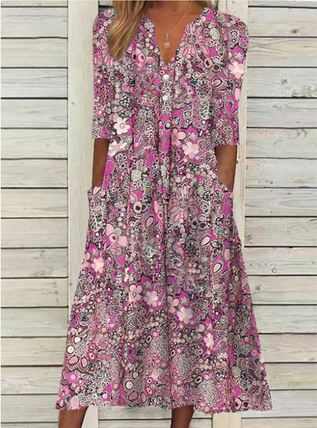 Rolandi | Women’s Floral Midi Dress with Comfortable Silhouette