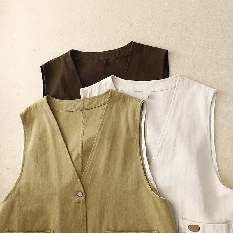 Margo | Women’s Relaxed Vest with Button Detailing