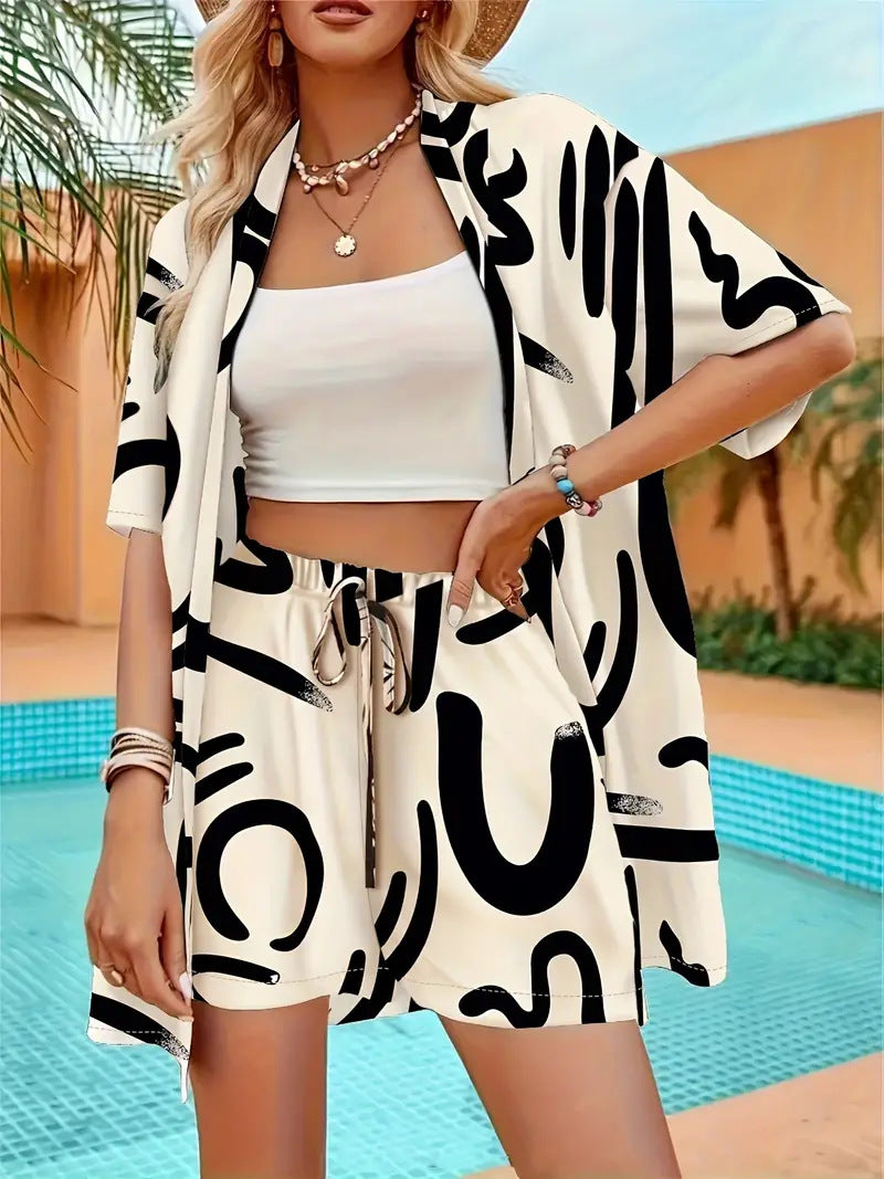 Sunny | Women’s Printed Kimono Cardigan with Open Front