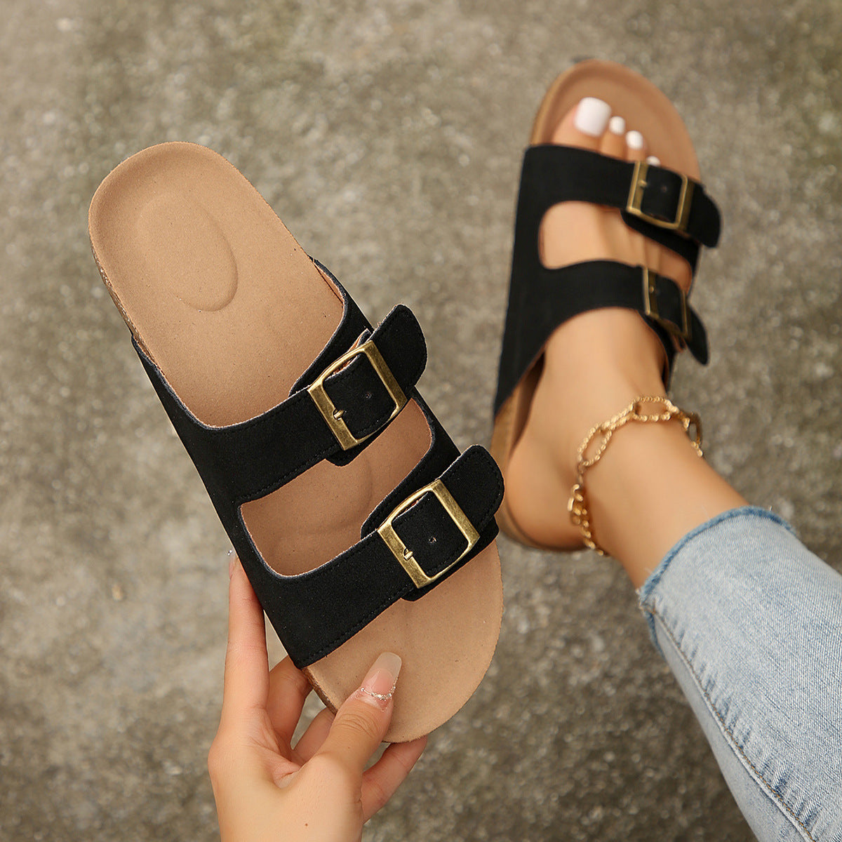 Maria | Women’s Flat Sandals with Buckle Straps