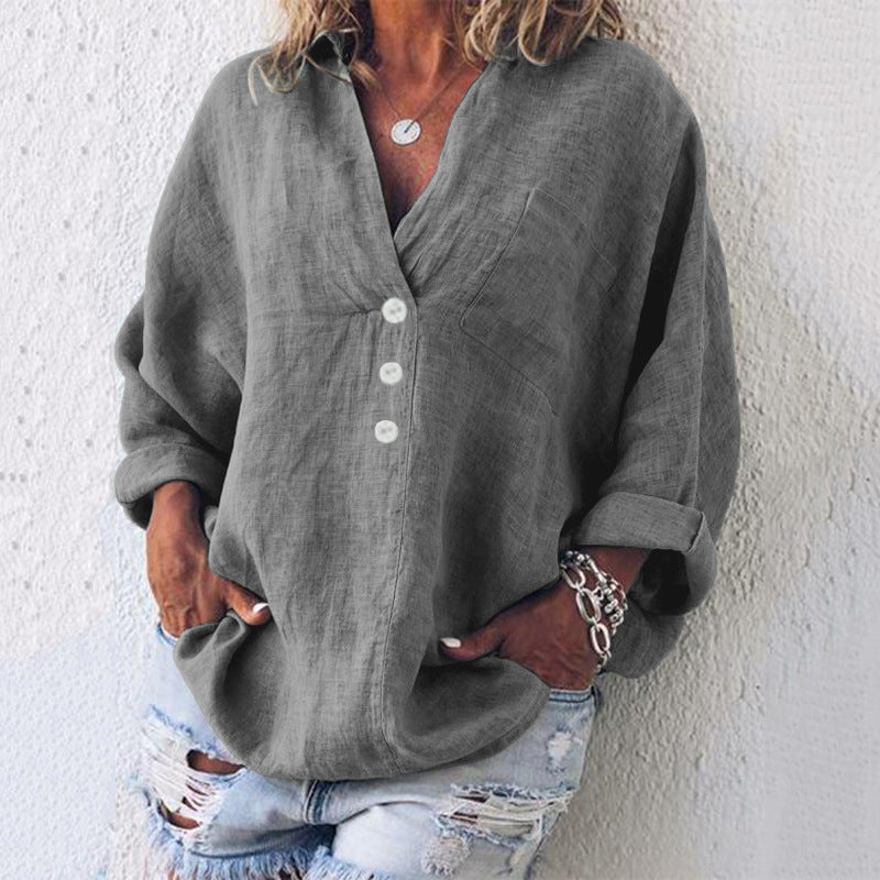 Maeve | Women’s Oversized Pullover with V-Neck Button