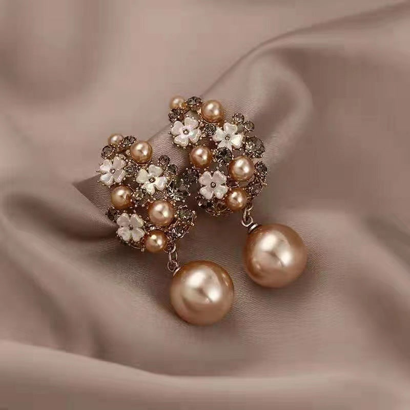 Kennedy | Women’s Floral Beads Earrings with Pearl Drops