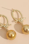 Golden Pearl Hoop Earrings
