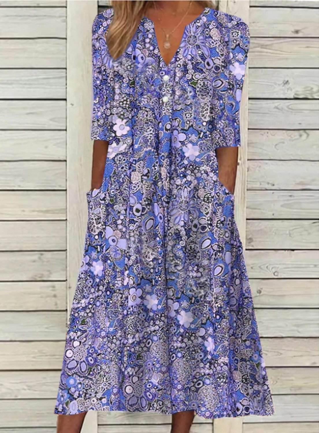 Rolandi | Women’s Floral Midi Dress with Comfortable Silhouette