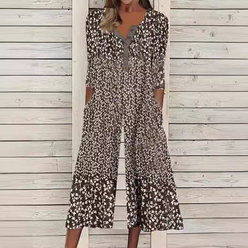 Wren | Women’s Printed Jumpsuit with V-Neck