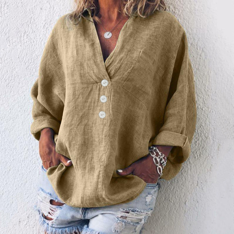 Maeve | Women’s Oversized Pullover with V-Neck Button