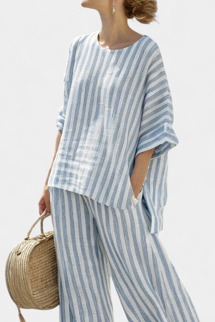 Sorrento | Women’s Striped Top with Wide-Leg Pants