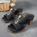 Valeene | Women’s Rhinestones Heel Sandals with Orthopaedic Cushioning