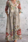 Ivory | Floral Whimsy Boho Maxi Dress