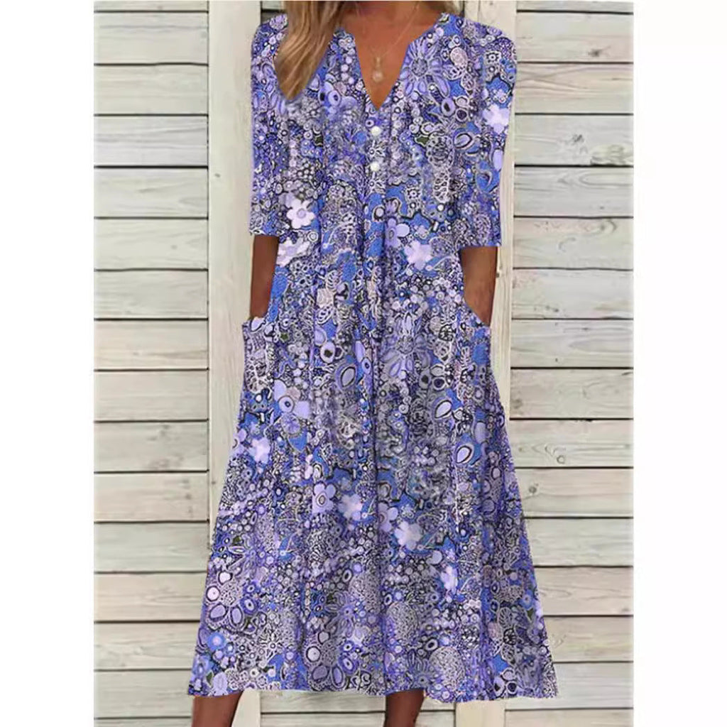 Rolandi | Women’s Floral Midi Dress with Comfortable Silhouette