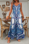 Maya | Women's Mandala Print V-Neck Spaghetti Strap Maxi Dress