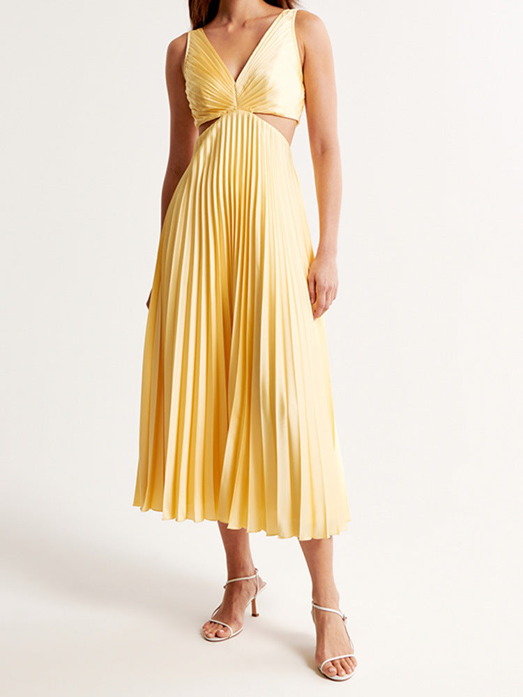 Sarai | Women’s V-Neck Maxi Dress with Waist Cutouts