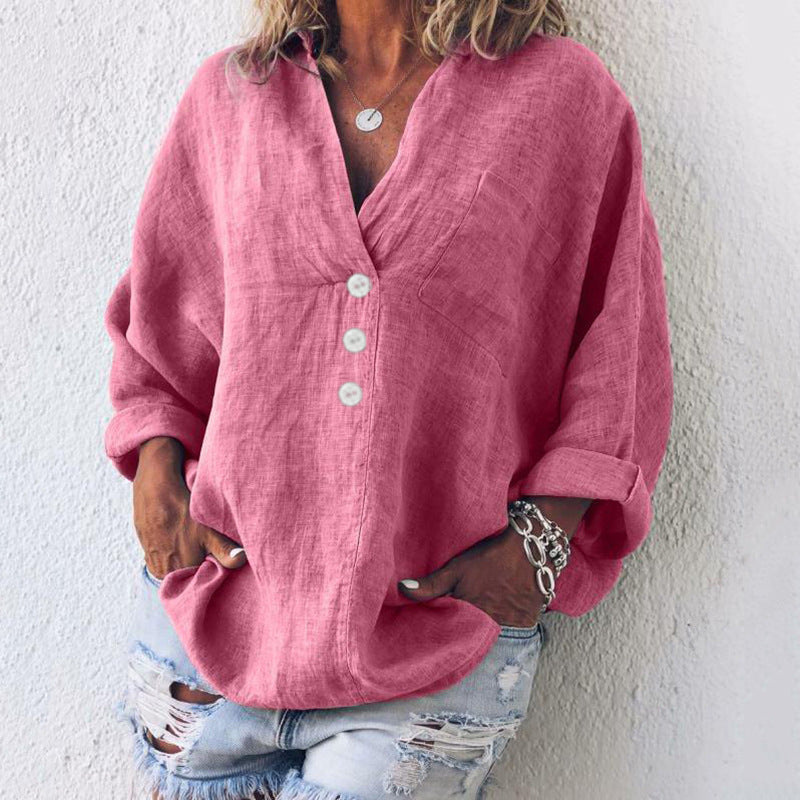 Maeve | Women’s Oversized Pullover with V-Neck Button