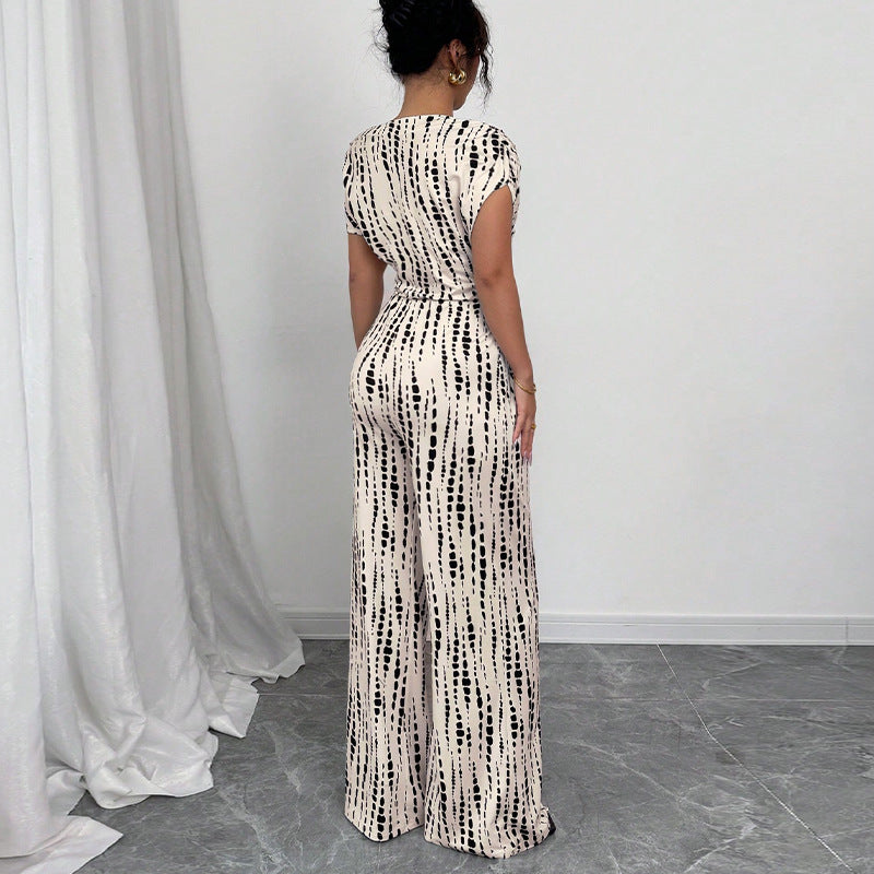 Mona | Women’s Off Shoulder Jumpsuit with Printed Pattern
