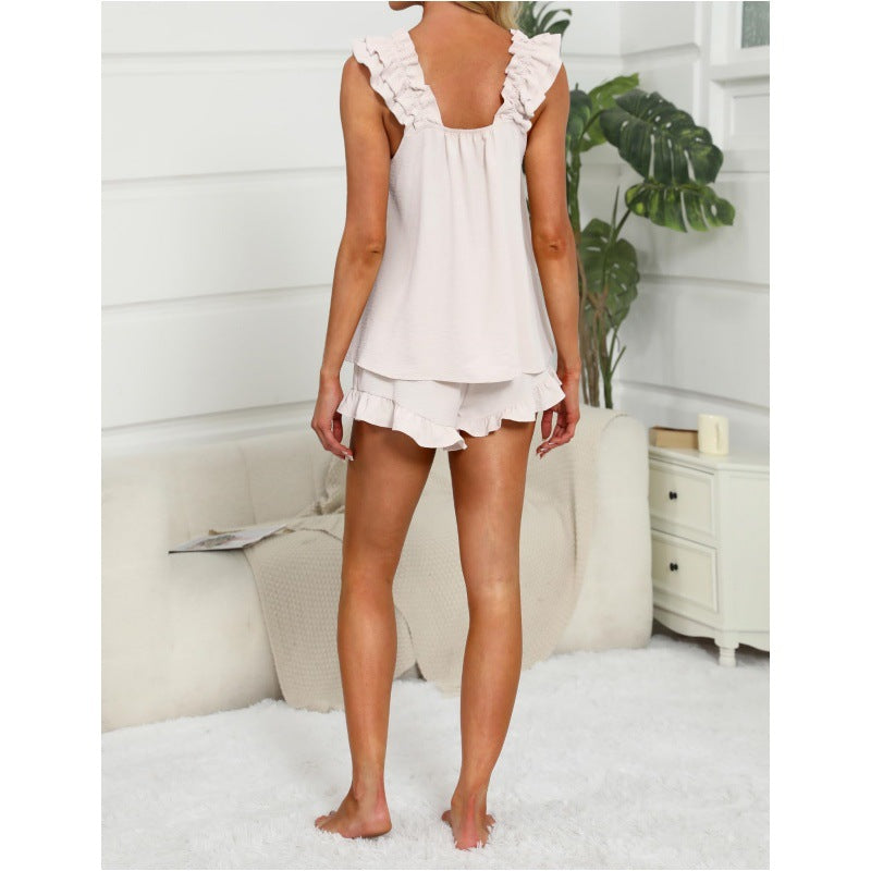 Glenda | Women’s Ruffle Trim Lounge Set with Comfort