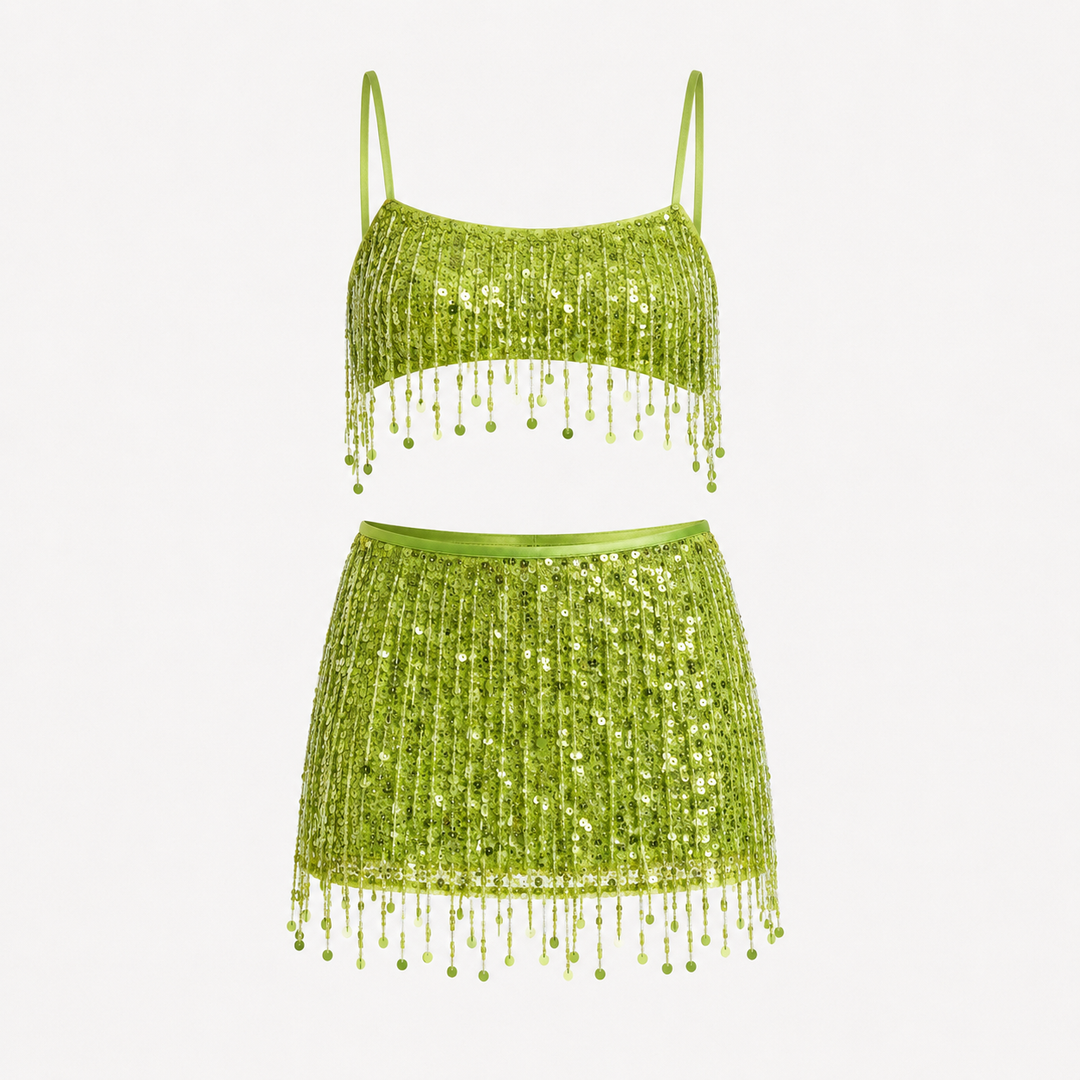 Olivia Rafferty | Sequin Tassel Two-Piece Set For Women