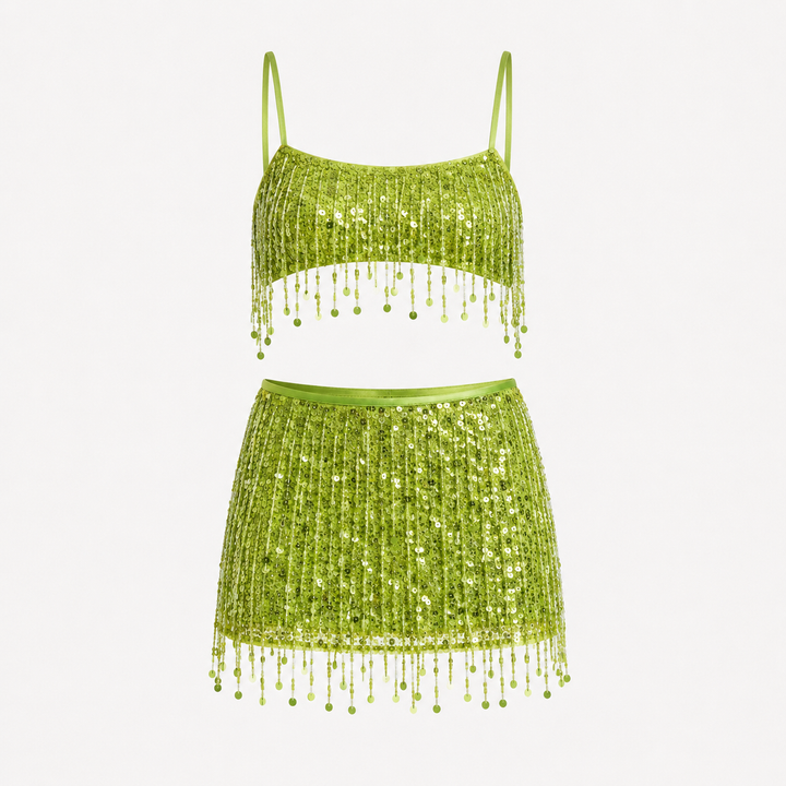 Olivia Rafferty | Sequin Tassel Two-Piece Set For Women