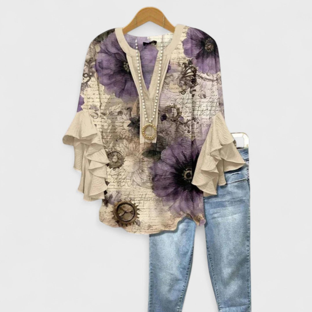 Aisha | Women’s Elegant Blouse with Ruffle Sleeves