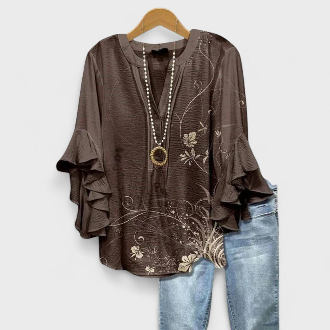 Aisha | Women’s Elegant Blouse with Ruffle Sleeves