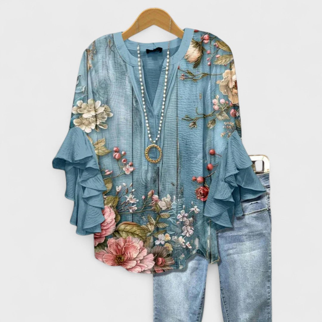 Aisha | Women’s Elegant Blouse with Ruffle Sleeves