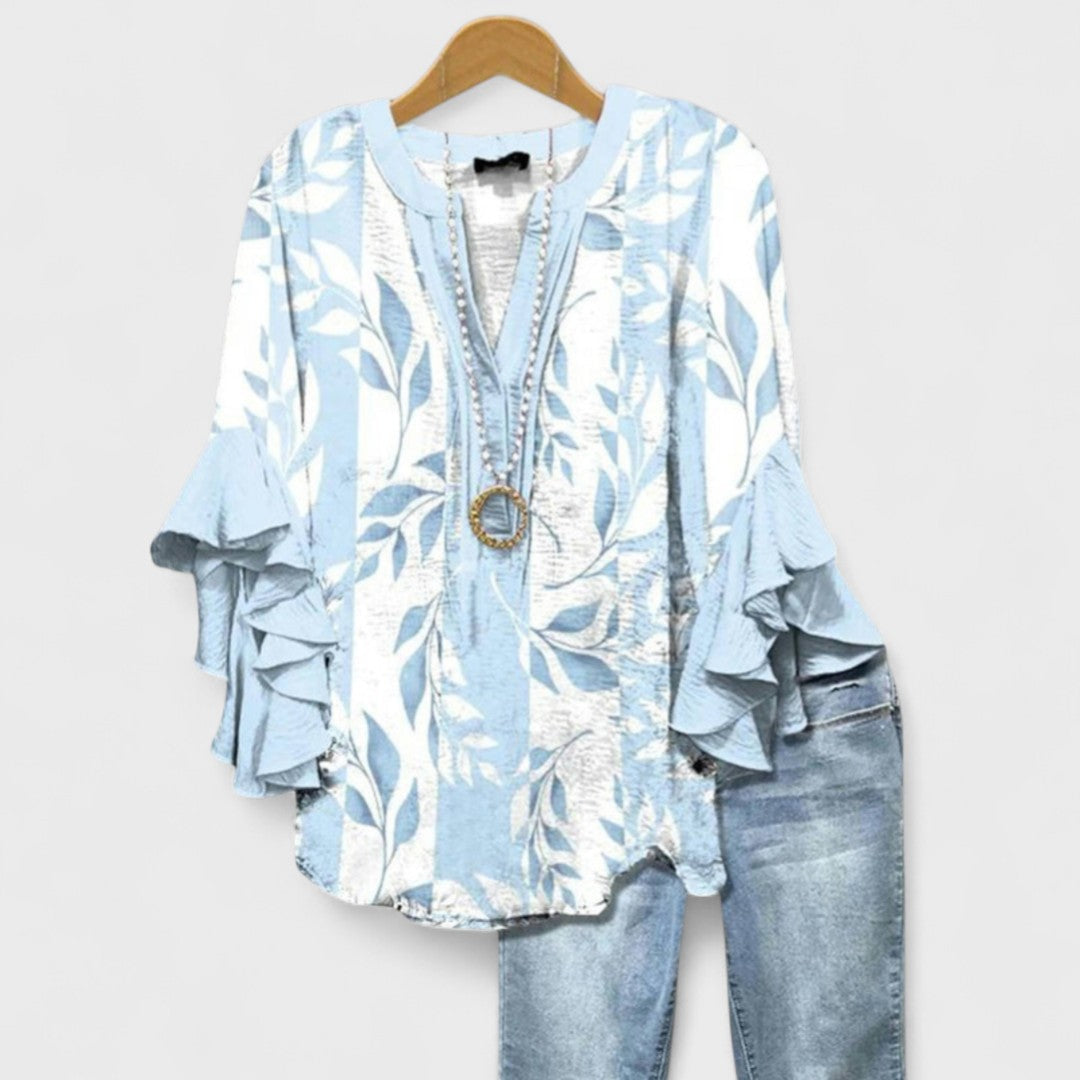 Aisha | Women’s Elegant Blouse with Ruffle Sleeves