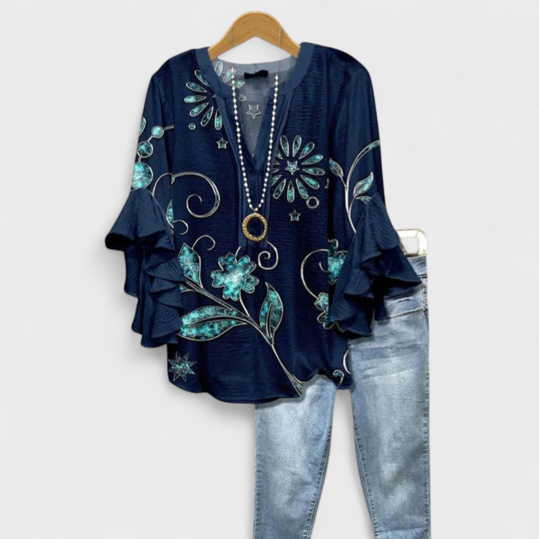 Aisha | Women’s Elegant Blouse with Ruffle Sleeves