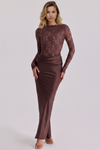 Elise Bramwell | Lace Bodice Satin Maxi Dress For Women