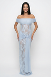 Elena Moretti | Lace Evening Maxi Dress For Women