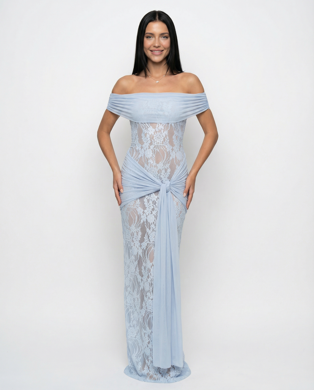 Margaux Fontaine | Off-Shoulder Lace Maxi Dress For Women