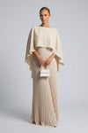 Sienna Wyndham | Cape Overlay Pleated Maxi Dress For Women