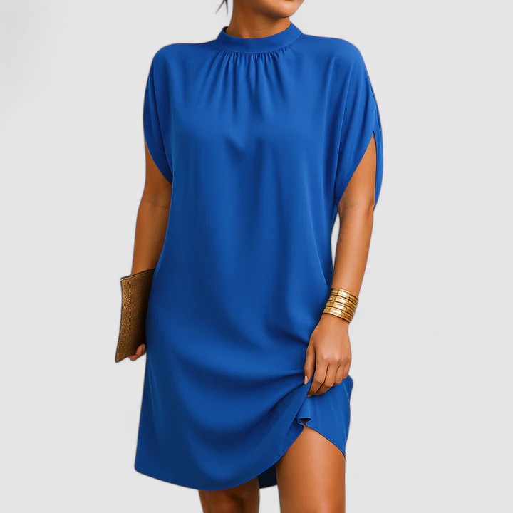 Iris | Women’s Mock Neck Dress with Shoulder Cutouts