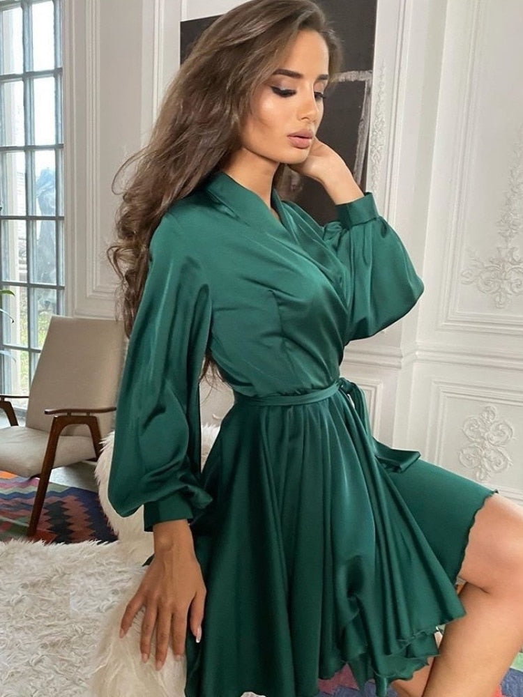 Pauline Satin mini Cocktail Party Dress