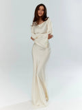 Pharia | Women’s Cowl Neck Maxi Dress with Sleeves