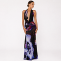 Phoebe Langley | Plunging Halter Maxi Dress For Women