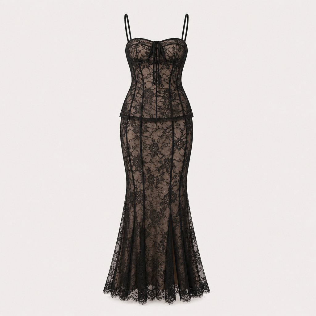 Phoebe Wright | Lace Maxi Races Dress For Women