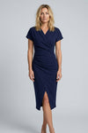 Elise Calloway | Wrap Midi Dress Navy For Women