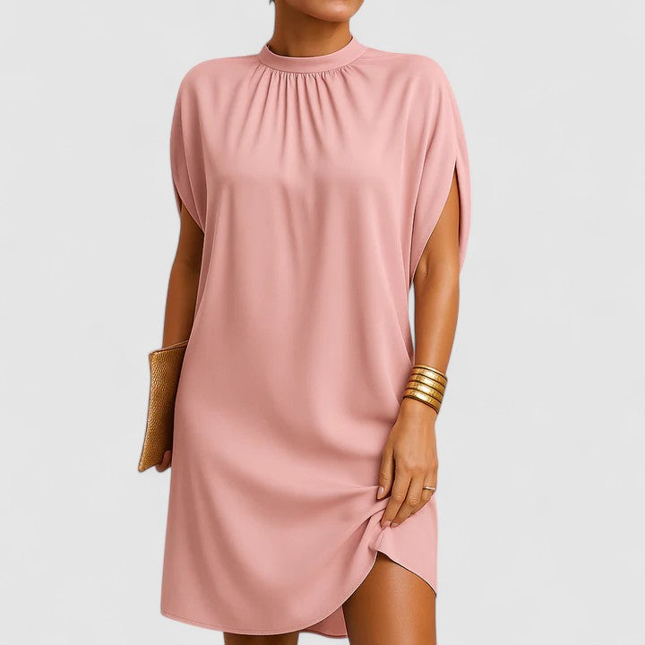 Iris | Women’s Mock Neck Dress with Shoulder Cutouts
