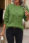 Cosy Polka Dot Knit Pullover Sweater for Women