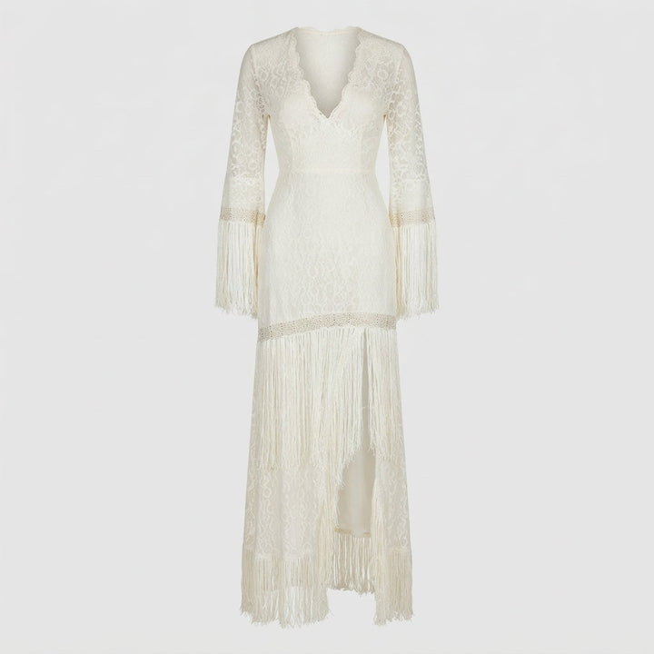 Ruby Campbell | Boho Lace Tassel Maxi Dress For Women