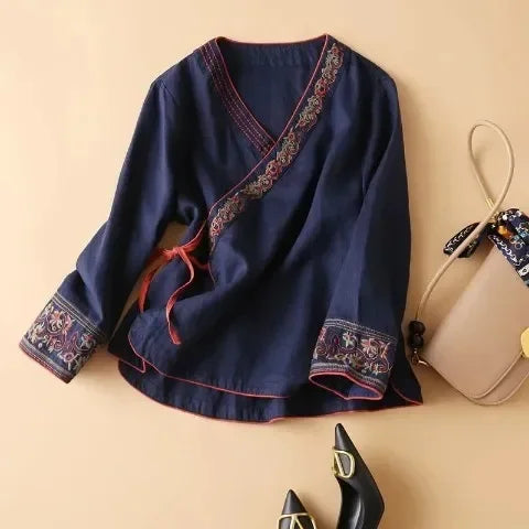 Lotus | Women’s Relaxed Breeze Blouse with Embroidery