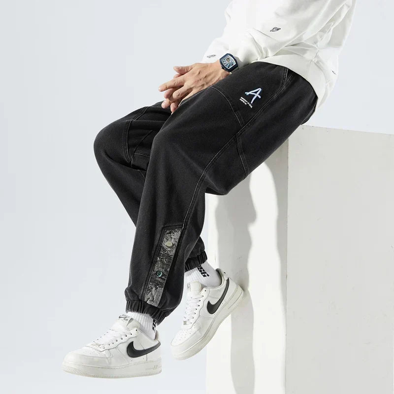 Cody Marsh | Denim Jogger Jeans With Elastic Waist For Men