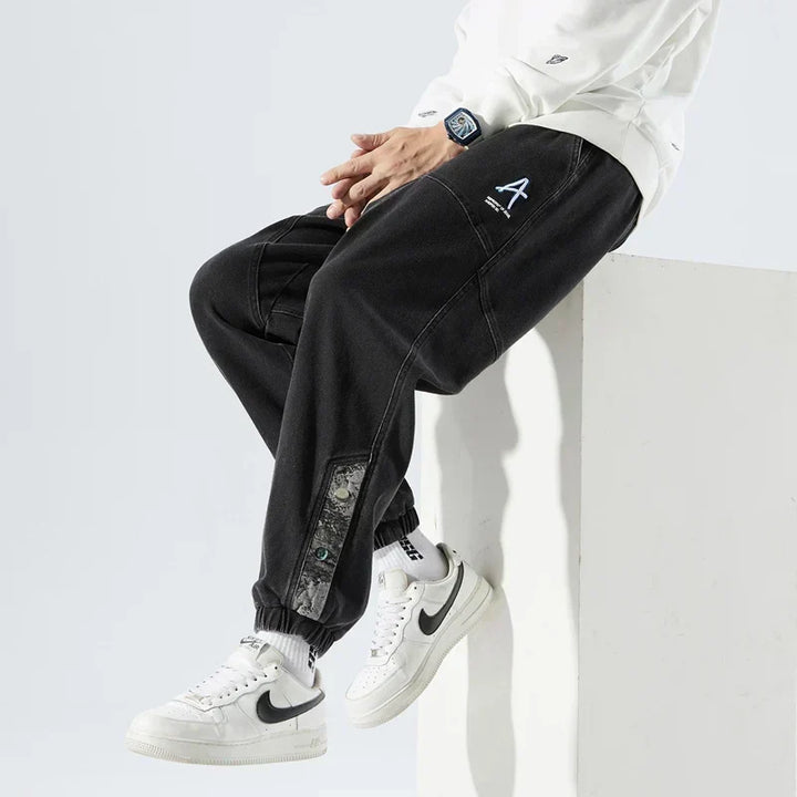Cody Marsh | Denim Jogger Jeans With Elastic Waist For Men