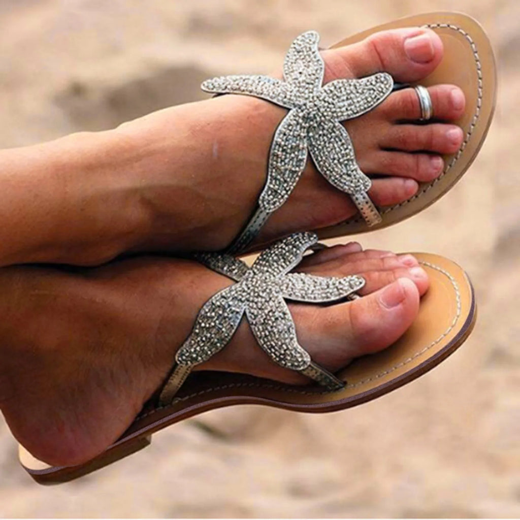 Sunny | Women’s Sea Star Slides with Beaded Straps