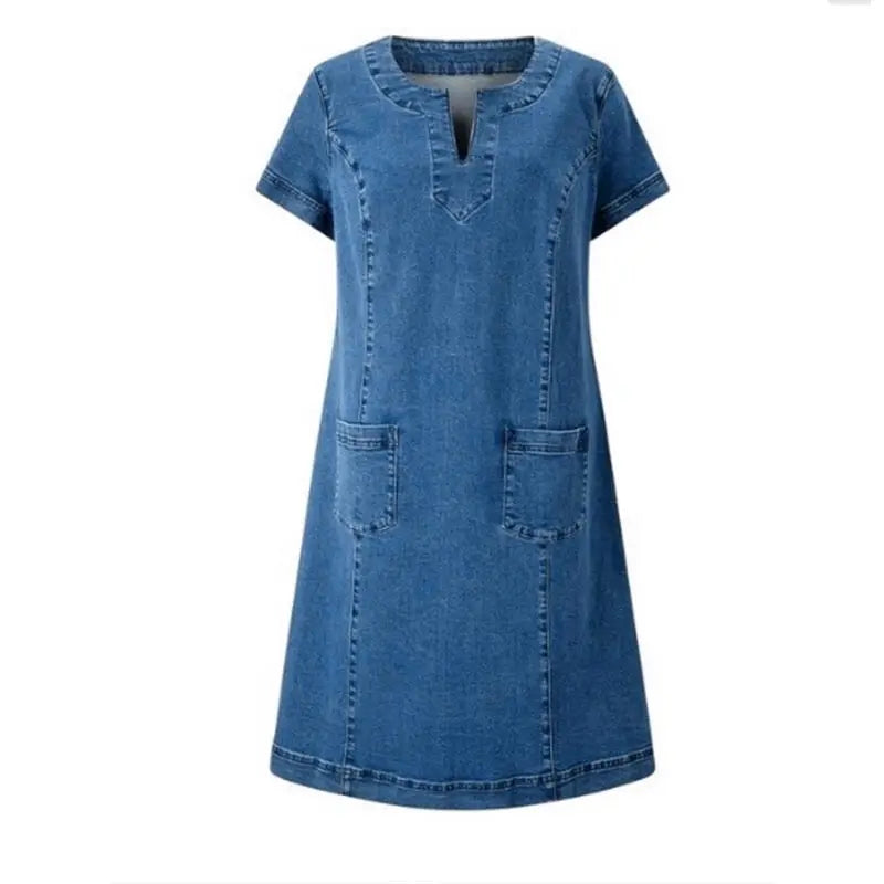 Zinnia | Women’s Soft Blue Dress with Flattering Silhouette