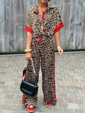 Maria | Women’s Fluid Leopard Print Ensemble with Wide-Leg
