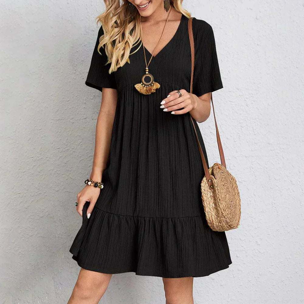 Adeline | Women’s V-Neck Dress with Waist-Defining Fit