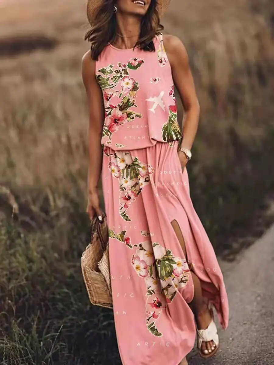 Iris | Women’s Floral Two-Piece Set with Elastic Waist