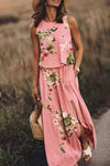 Iris | Women's Floral Two-Piece Crop Top & Maxi Skirt Set