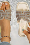 Aria | Women’s Crystal Slide Sandals with Sparkle